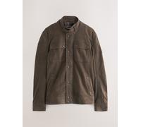 Next Giacca biker in pelle a quattro tasche Signature large Marrone