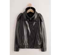 Next Giacca bomber con Collo a imbuto in similpelle testurizzata large Nero