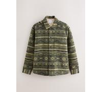 Next Giacca-camicia foderata in stile Navajo Borg small verde
