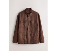 Next Giacca da campo N. Premium in lino con quattro tasche large Marrone