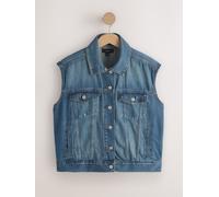 Next Giacca Smanicato Denim dal taglio rilassato, modello trucker. xxlarge blu