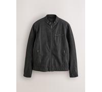 Next Giacca stile motociclista in pelle sintetica large Nero