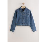 Next Giacca trucker in denim a pieghe small blu