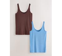 Next Gilet a coste con Scollo tondo e spalline larghe, confezione da 2 48 blu