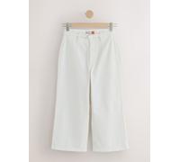 Next Jeans a gamba larga con cintura e taglio corto 42 Bianco