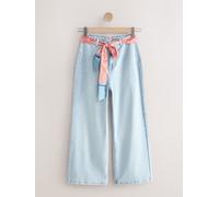 Next Jeans a gamba larga con cintura e taglio corto 46 blu