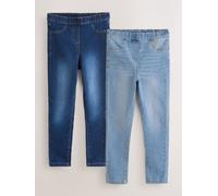 NEXT Ragazza Confezione da 2 Jeggings con Elastico in Vita Blu 4 Anni