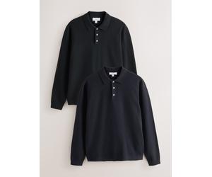 Next Knitted - Confezione da 2 polo Nero