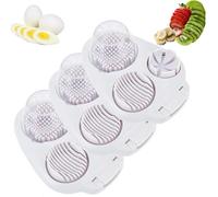 Next Level Egg Slicer, 3 in 1 Egg Slicer for Hard Boiled Eggs - Premium Stainless Steel Cutter with Cleaning Brush | Multi-Function Kitchen Tool for Strawberry, Tomato & Fruits Vegetables (3 PCS)