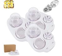 Next Level Egg Slicer, 3 in 1 Egg Slicer for Hard Boiled Eggs, Stainless Steel Eggs Cutter， Easy to Clean Cutter for Strawberry Mushroom Grape Cherry Tomato (3pcs)