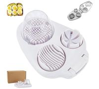 Next Level Egg Slicer, 3 in 1 Egg Slicer for Hard Boiled Eggs, Stainless Steel Eggs Cutter， Easy to Clean Cutter for Strawberry Mushroom Grape Cherry Tomato (1pcs)