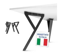 NEXT LEVEL - Gambe per Tavolo | 35x74cm, Profilo 80x40mm, Metallico, per Legno e Vetro, Compatibile con Larghezze 70, 80, 90 e 100cm | Piedi per Tavolo - PM-020