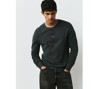 Next Long Sleeve Henley Knitted Jumper large Grigio