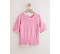 Next Maglia a maniche corte morbidissima con doppio bordo. small rosa