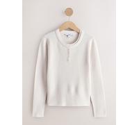 Next Maglia a maniche lunghe Henley morbidissima da indossare sopra medium crema