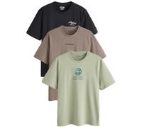 Next Maglietta blu ciano / verde pastello / rosa antico / nero Uomo Next L