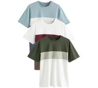 Next Maglietta écru / blu colomba / marrone / verde Uomo Next XL