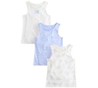 NEXT Ragazza Confezione da 3 canotte stampate Blu 9 Anni-10 Anni