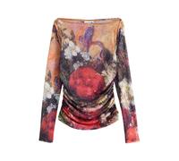 Next Maglietta 'Lindsey Cherek Waller' beige chiaro / beige scuro / cioccolato / rosso ciliegia Donna Next XXXL