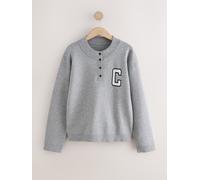 Next Maglione Henley a maniche lunghe in maglia morbida Grigio