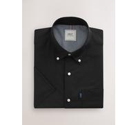 Next Manica corta - Camicia facile da stirare con colletto Oxford abbottonato large Nero