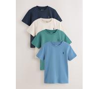 NEXT Ragazzo Confezione da 4 T-Shirt con Cervo Ricamato Mineral Green/Blue 6 Anni