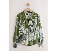 next Manica lunga - Top con scollo a V e polsini a V 40 verde