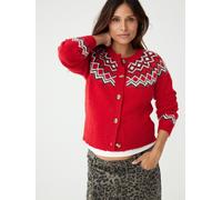 Next Maternity Fairisle Christmas Cardigan small rosso