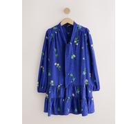 Next Mini Vestito a manica lunga con fiocco al collo 54 blu