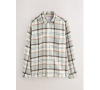 Next Motivo a scacchi Twill Giacca-camicia crema