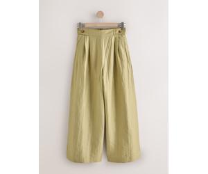 Next N. Premium Pantaloni super larghi in lino di alta qualità 44short verde