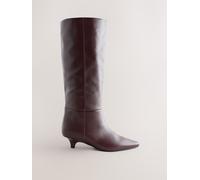 Next N. Premium Stivali alti al ginocchio con punta a scalpello e Tacco kitten eu385 rosso