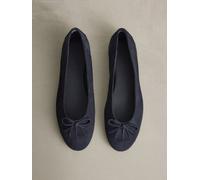 Next N. Premium Suede Leather Ruched Ballerina Shoes eu43 blu