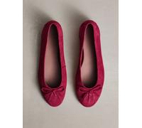 Next N. Premium Suede Leather Ruched Ballerina Shoes eu43 rosso