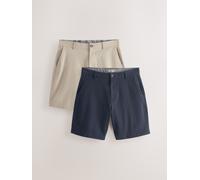 next Navy/Stone Relaxed Fit Stretch Chino Shorts 2 Pack 38s blu