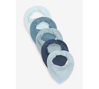 NEXT Bambini Confezione da 5 bavaglini per neonati in 100% cotone Blu one size