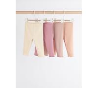 NEXT Bambina Confezione da 4 Leggings per Neonati Pink Ribbed 3 Mesi-6 Mesi