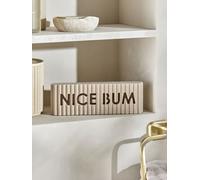 Next Ornamento a forma di blocco di parole a coste one Naturale