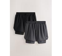 Next Pantaloncini Active 2-In-1 2 Pack xxxlarge Nero