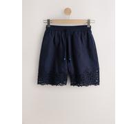 Next Pantaloncini con bordi all'uncinetto 40long blu