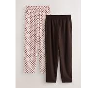 next Pantaloni a Gamba ampia in misto lino elasticizzato 2 Confezione 38 Marrone