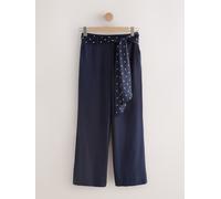 next Pantaloni a gamba larga con cintura e sciarpa 44short blu