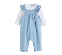 Next Pantaloni con pettorina blu denim / arancione / bianco Bambini Next 68