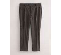 Next Pantaloni da Abito N. Premium Tailored Fit Texture con fodera in lana 32l Marrone