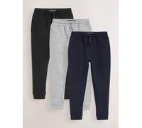 NEXT Ragazzo Confezione da 3 Pantaloni da Jogging Slim Black/Grey/Charcoal 10 Anni