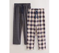 Next Pantaloni del pigiama comodi in jersey motivo a scacchi 2 confezione blu