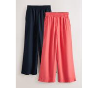 Next Pantaloni larghi elasticizzati in misto lino 2 Confezione 38 blu
