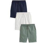 NEXT Uomini Confezione da 3 Shorts Morbidi con rovescio a Ricci Blu/Verde/Grigio Ghiaccio L