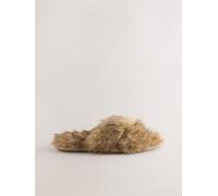 Next Pantofole Sabot in pelliccia sintetica large Marrone