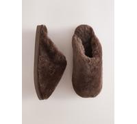 Next Pantofole sabot in pregiata pelle di montone medium Marrone